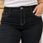 Jean slim noir surpiqué femme VOGGO T42-T50 - noir-beige - 50