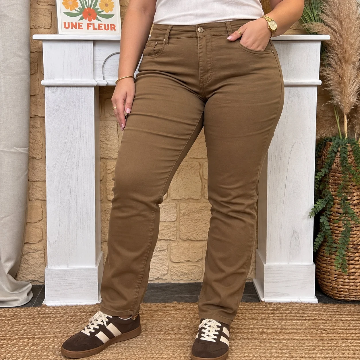 Jean droit beige femme VOGGO T42-T50