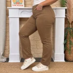 Jean droit beige femme VOGGO T42-T50 - taupe - 50