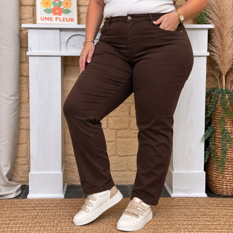 Jean droit marron femme VOGGO T42-T50