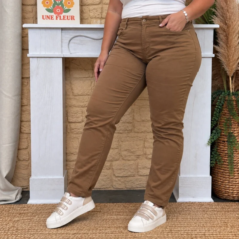 Jean droit camel femme VOGGO T42-T50 - camel - 50