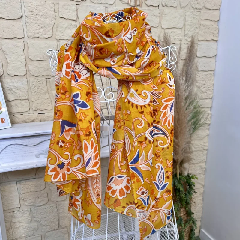 Foulard motif cachemire coton femme