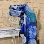 Foulard gros pois détails dorés femme - bleu-royal - sans-taille