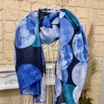 Foulard gros pois détails dorés femme - bleu-royal - sans-taille