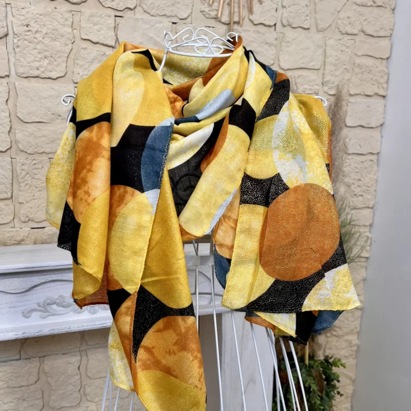 Foulard gros pois détails dorés femme