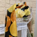 Foulard gros pois détails dorés femme - moutarde - sans-taille