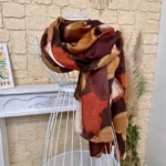 Foulard cœur détails dorés femme - marron - sans-taille