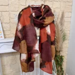 Foulard cœur détails dorés femme - marron - sans-taille