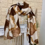 Foulard cœur détails dorés femme - beige - sans-taille