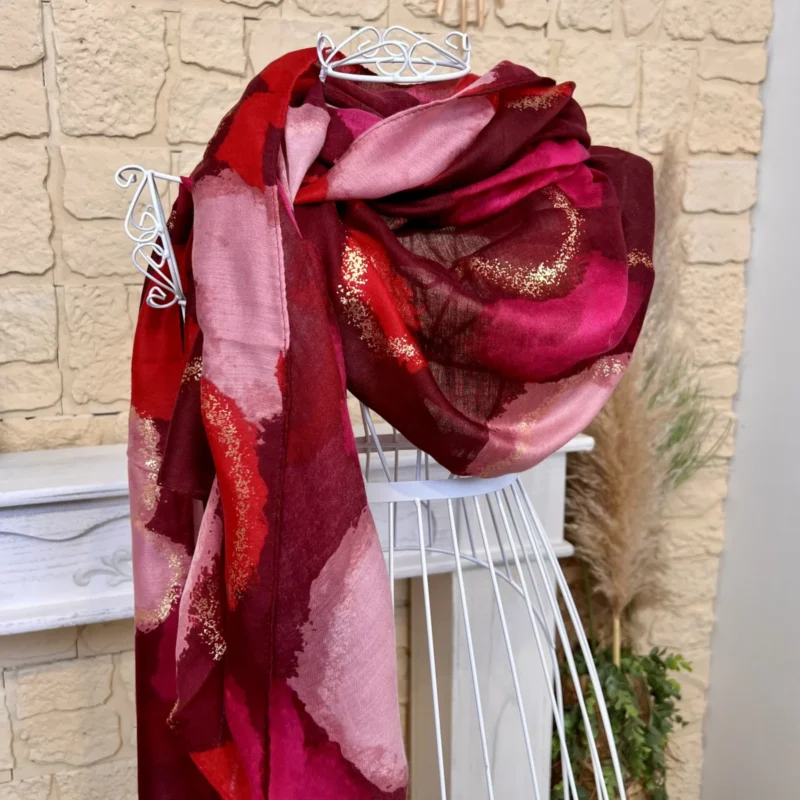 Foulard cœur détails dorés femme
