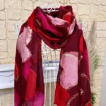Foulard cœur détails dorés femme - bordeaux - sans-taille