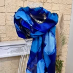 Foulard cœur détails dorés femme - marine - sans-taille