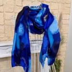 Foulard cœur détails dorés femme - marine - sans-taille