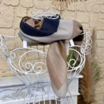 Foulard carré toucher laine motifs vagues femme - beige - sans-taille