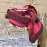 Foulard carré toucher laine motifs vagues femme - bordeaux - sans-taille