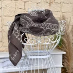 Foulard carré bandana femme - marron - sans-taille