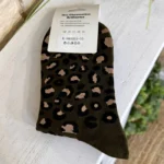 Chaussettes léopard femme T36-T40 - kaki - sans-taille