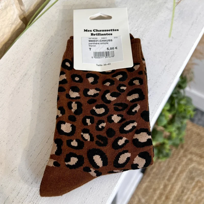 Chaussettes léopard femme T36-T40
