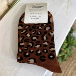 Chaussettes léopard femme T36-T40 - marron - sans-taille