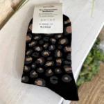 Chaussettes léopard femme T36-T40 - noir - sans-taille