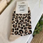 Chaussettes léopard femme T36-T40 - ecru - sans-taille