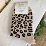 Chaussettes léopard femme T36-T40 - ecru - sans-taille