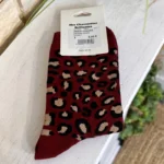 Chaussettes léopard femme T36-T40 - bordeaux - sans-taille