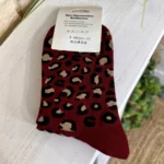 Chaussettes léopard femme T36-T40 - bordeaux - sans-taille