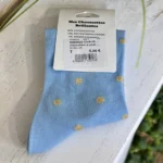 Chaussettes à pois dorés femme T36-T40 - bleu-ciel - sans-taille