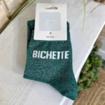 Chaussettes paillettes Bichette femme T36-T40 - vert-bresil - sans-taille