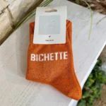 Chaussettes paillettes Bichette femme T36-T40 - orange - sans-taille