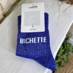 Chaussettes paillettes Bichette femme T36-T40 - bleu-royal - sans-taille