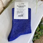 Chaussettes paillettes Bichette femme T36-T40 - bleu-royal - sans-taille