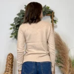 Pull épais col rond femme VOGGO T36-T44 - beige - 44