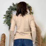 Pull épais col V femme VOGGO T36-T44 - beige - 44