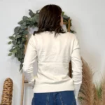 Pull épais col V femme VOGGO T36-T44 - ecru - 44