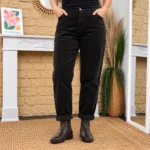 Jean Mom velours femme VOGGO T42-T50 - noir - 50