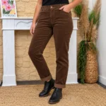 Jean Mom velours femme VOGGO T42-T50 - marron - 50