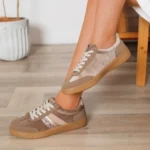 Tennis femme taupe détails pailletés T36-T41 - taupe - 41