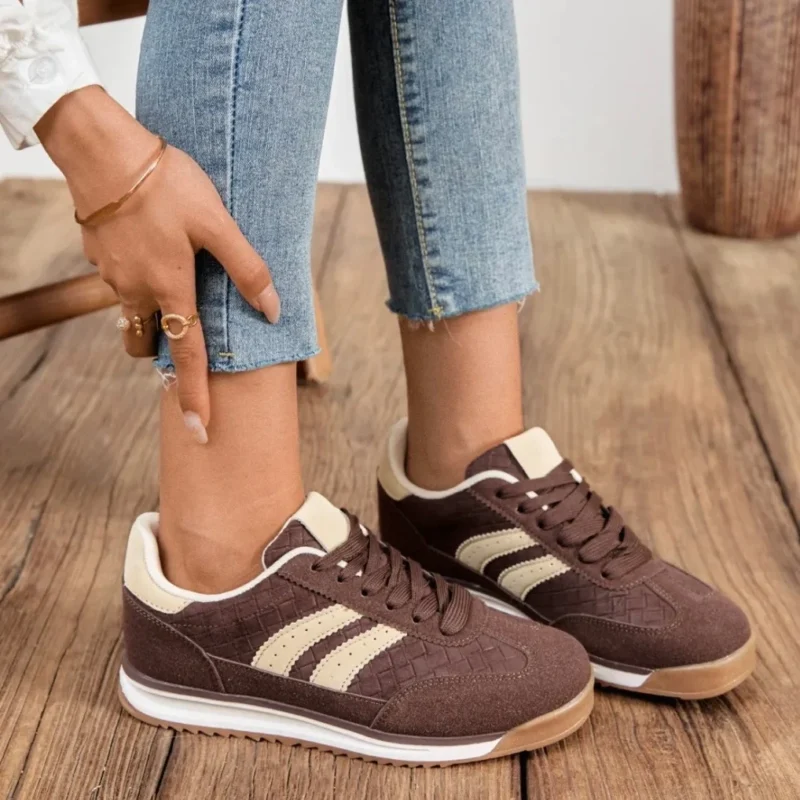 Tennis femme marron texturées T36-T41
