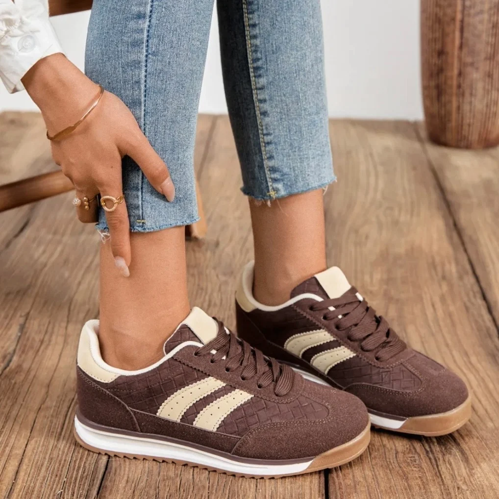 Tennis femme marron texturées T36-T41