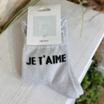 Chaussettes à paillettes « JE T’AIME » - blanc - sans-taille