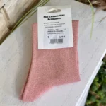 Chaussettes à paillettes « JE T’AIME » - rose - sans-taille