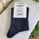 Chaussettes à paillettes « JE T’AIME » - marine - sans-taille