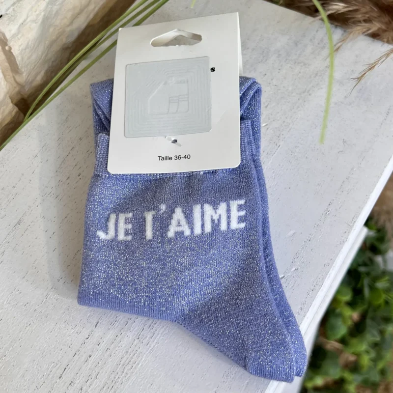 Chaussettes à paillettes « JE T’AIME »