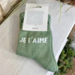 Chaussettes à paillettes « JE T’AIME » - vert-pale - sans-taille