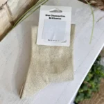 Chaussettes paillettes à messages femme T36-T40 - beige-princesse - sans-taille