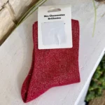 Chaussettes paillettes à messages femme T36-T40 - rouge-belle - sans-taille