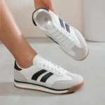 Tennis femme blanche à bandes noires T36-T41 - blanc - 41