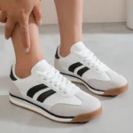 Tennis femme blanche à bandes noires T36-T41 - blanc - 41